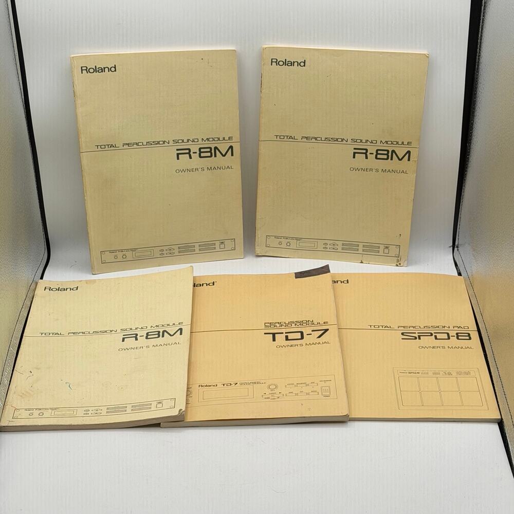 Vintage Roland Owner's Manual Lot (5 Manuals) – R-8M (x3), TD-7, SPD-8